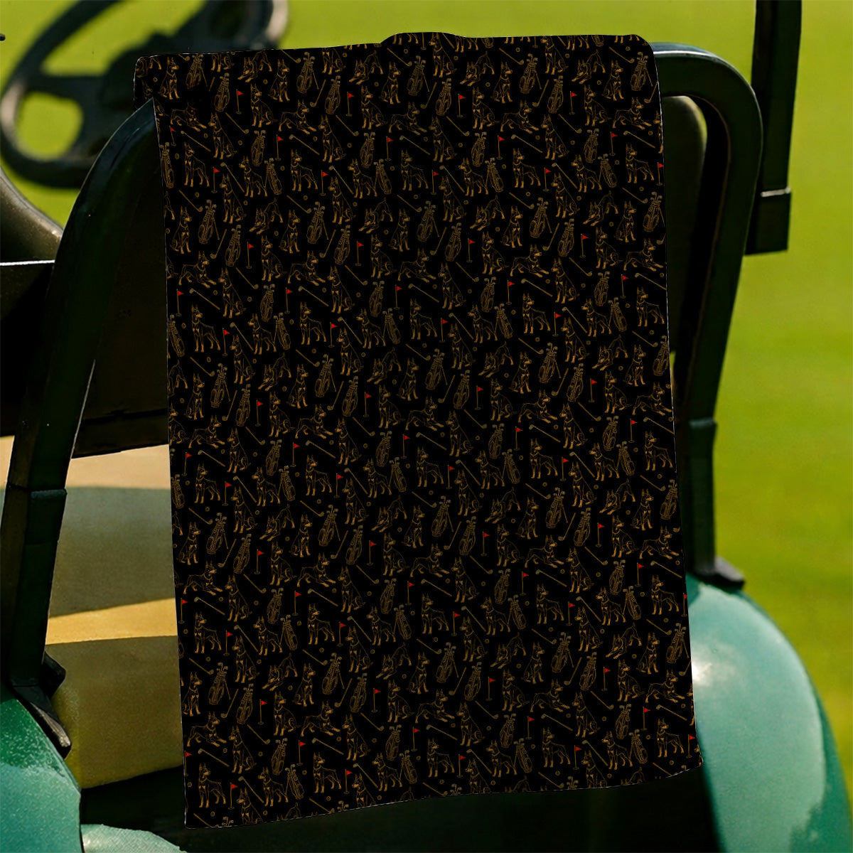 Crazy Doberman Golf Towel, Doberman Pattern Golf Towels, Golf Gift For Golfer