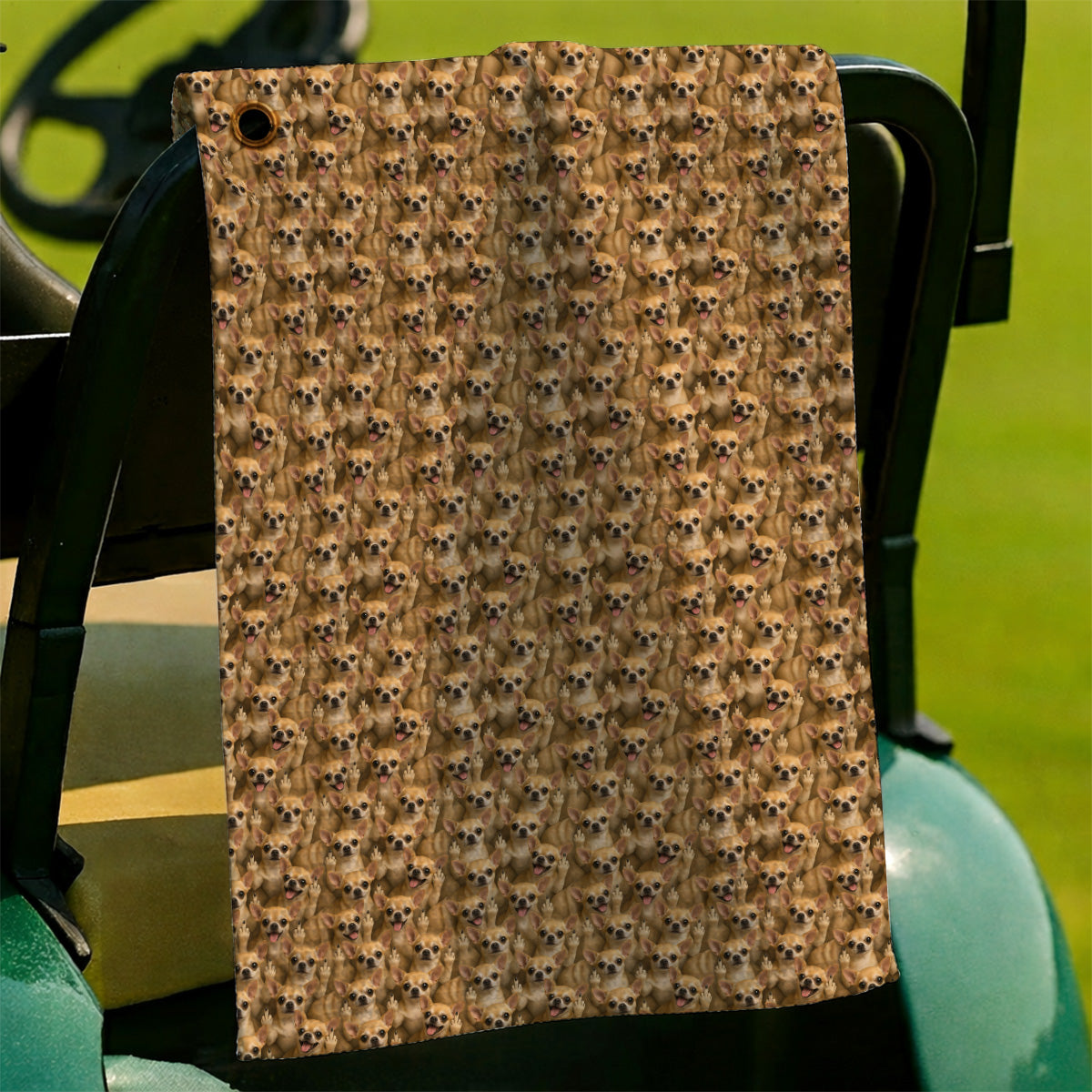 Chihuahua Middle Finger Golf Towel, Funny Chihuahua Pattern Golf Towels for Dog Lovers, Golf Gift For Golfer