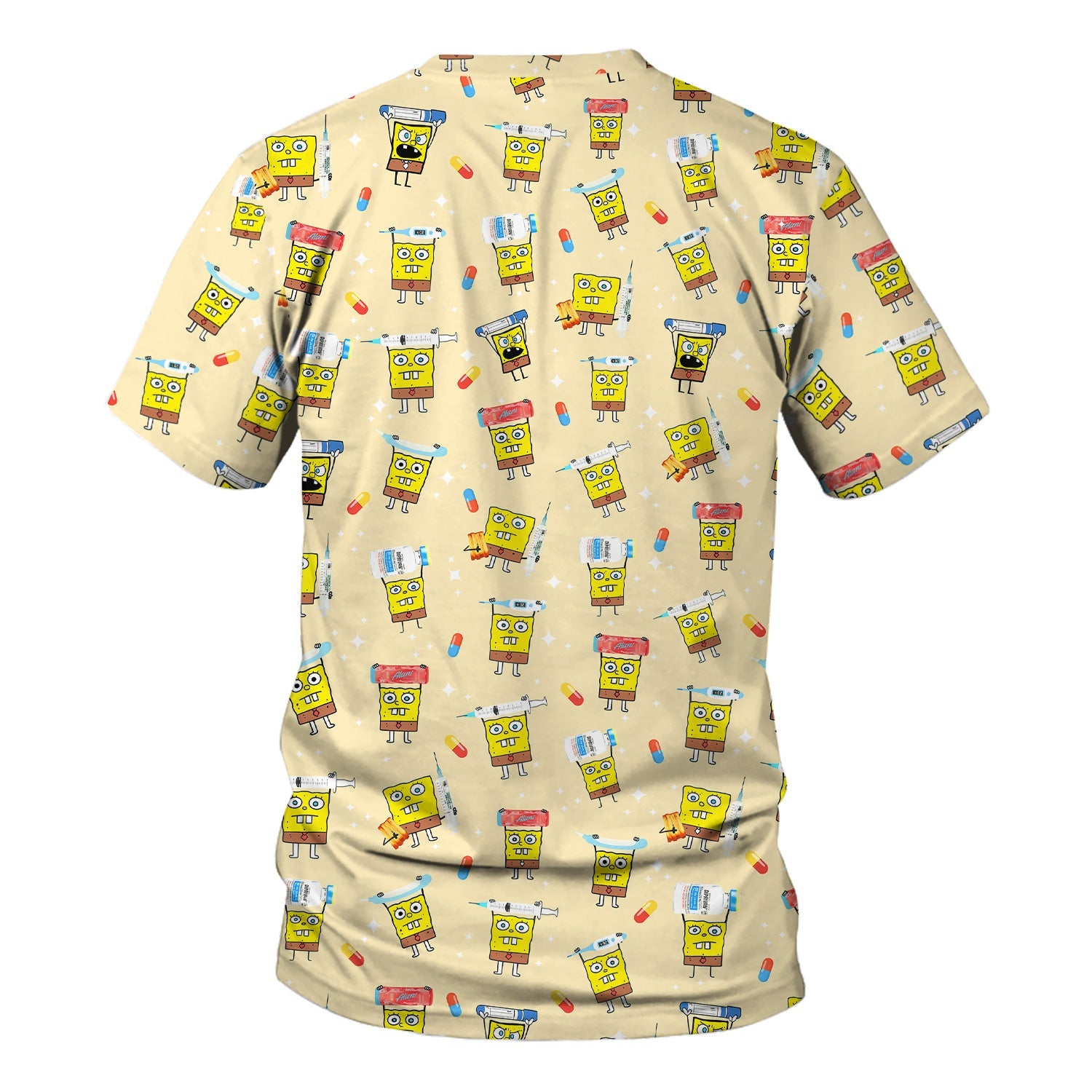 Funny Cartoon Character Shirt - All Over Print Graphic Tee for Women - Gift for RN LPN Healthcare Workers