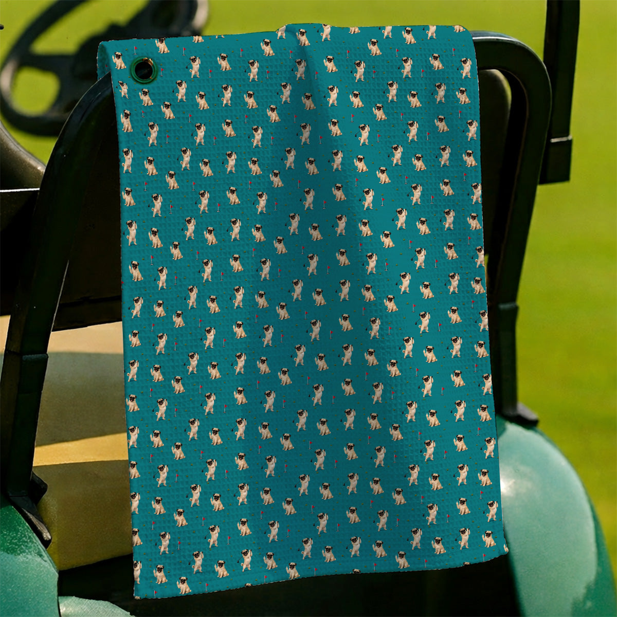 Pug Pattern Golf Towel, Funny Pug Golf Towels, Crazy Golf Gift For Golfer