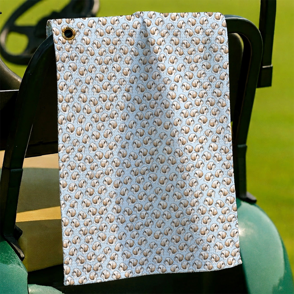 Shih Tzu Golf Towel, Cute Shih Tzu Pattern Golf Towel, Crazy Golf Gift For Dog Lover