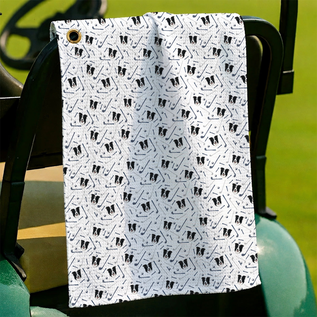 Funny Border Collie Golf Towels, Border Collie Pattern Golf Towel for Dog Lovers, Golf Gift for Golfer
