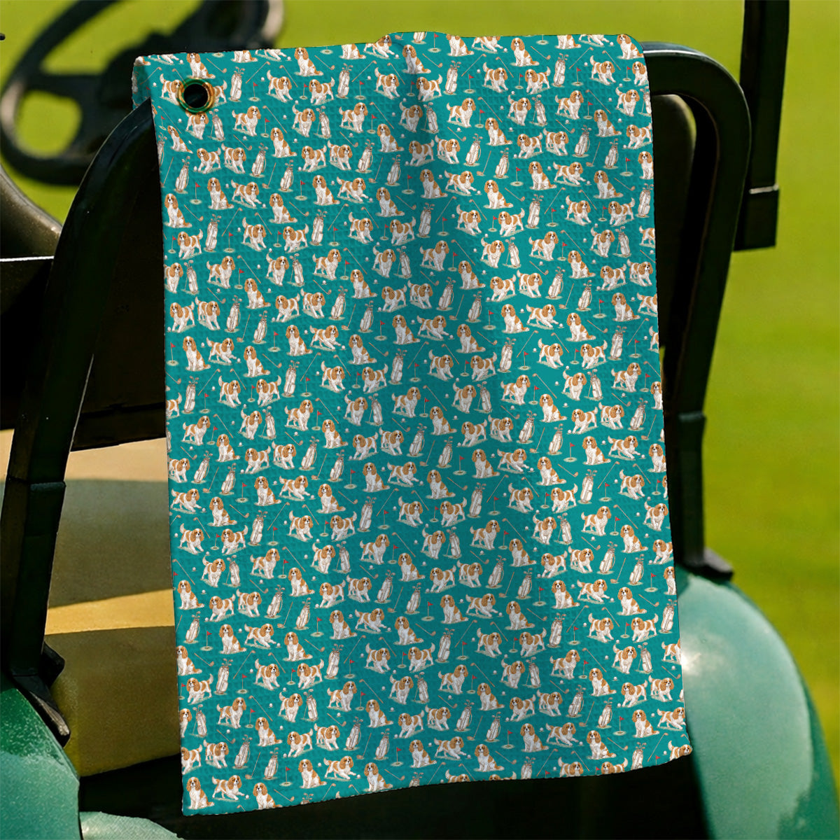 Crazy Cavalier King Charles Spaniel Golf Towel, Funny Cavalier Golf Towels, Golf Gift For Golfer