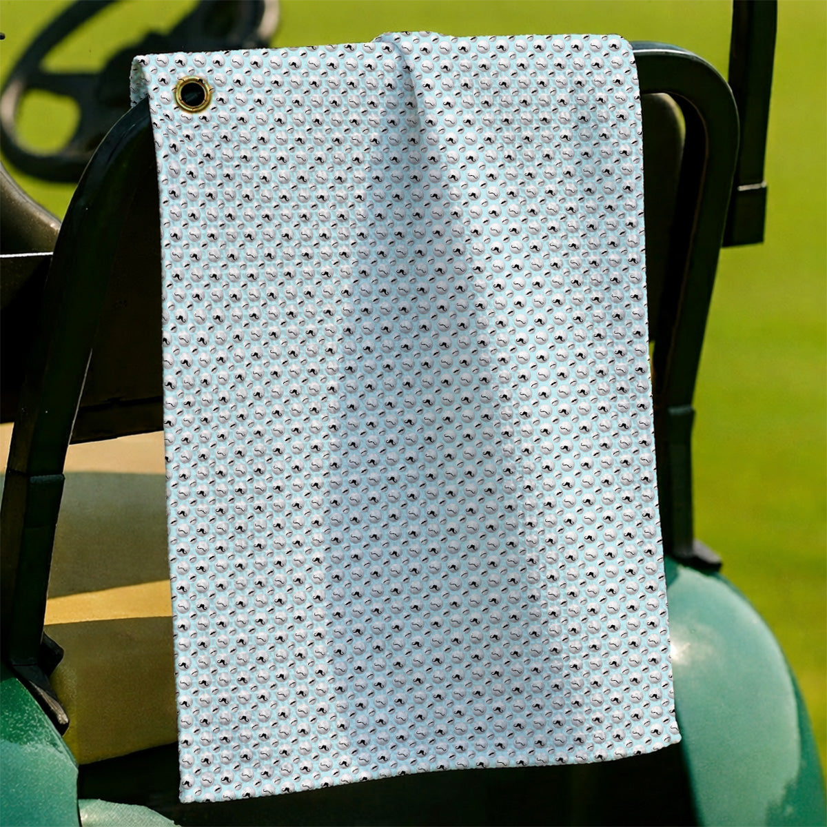 Mustache Golf Ball Towels, Funny Movember Golf Pattern Towel, Gift for Golfers