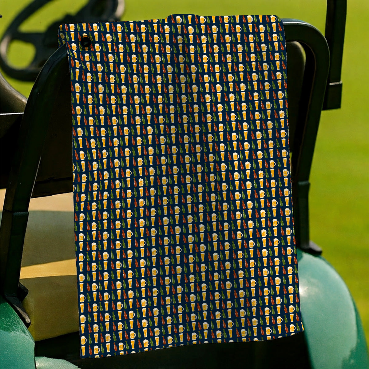 Beer Bottles Golf Towels, Vintage Beer Pattern Golf Towel, Funny Golf Gift For Golfer