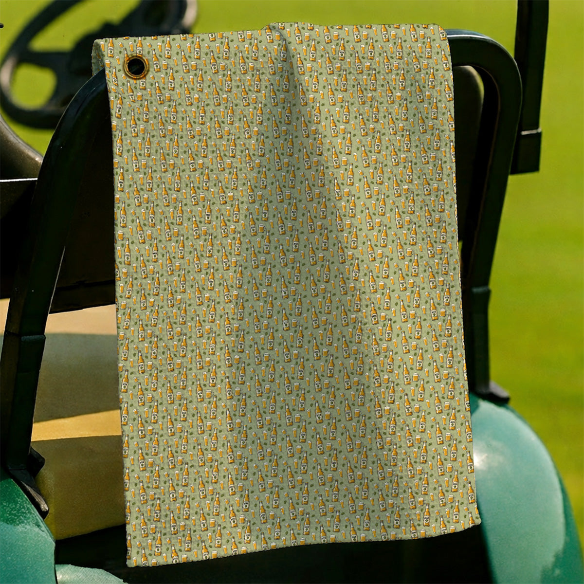 Beer Pattern Golf Towel, Funny Beer Golf Towels, Golf Gift For Beer Lovers