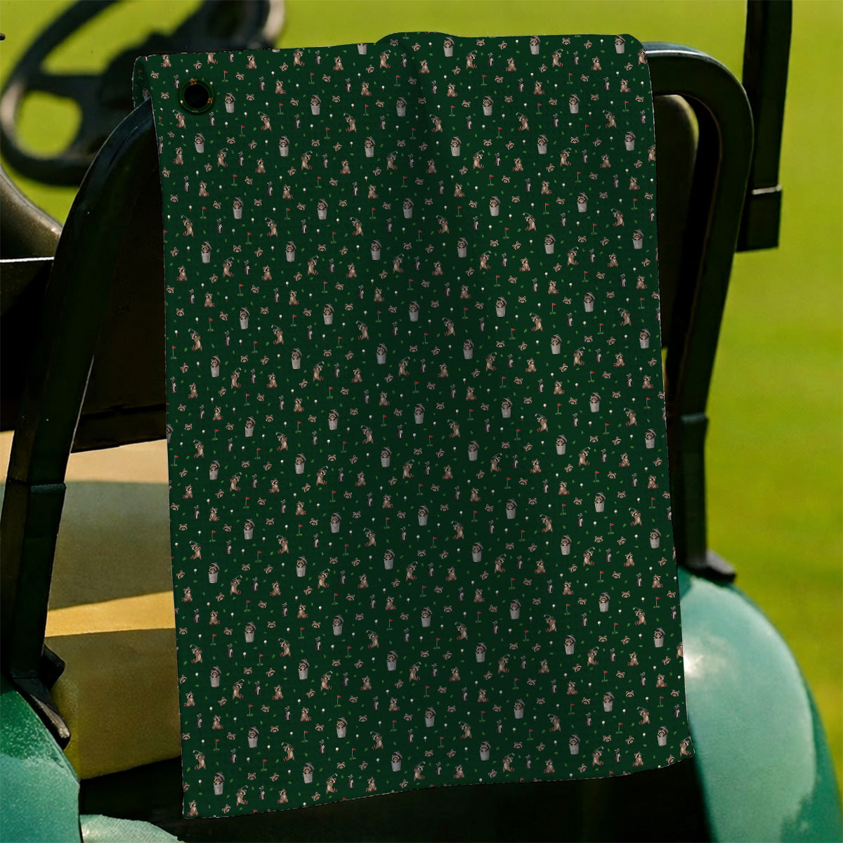 Raccoon Golf Towels, Playful Raccoon Golf Pattern Towel, Funny Animal Golf Gift for Golfer