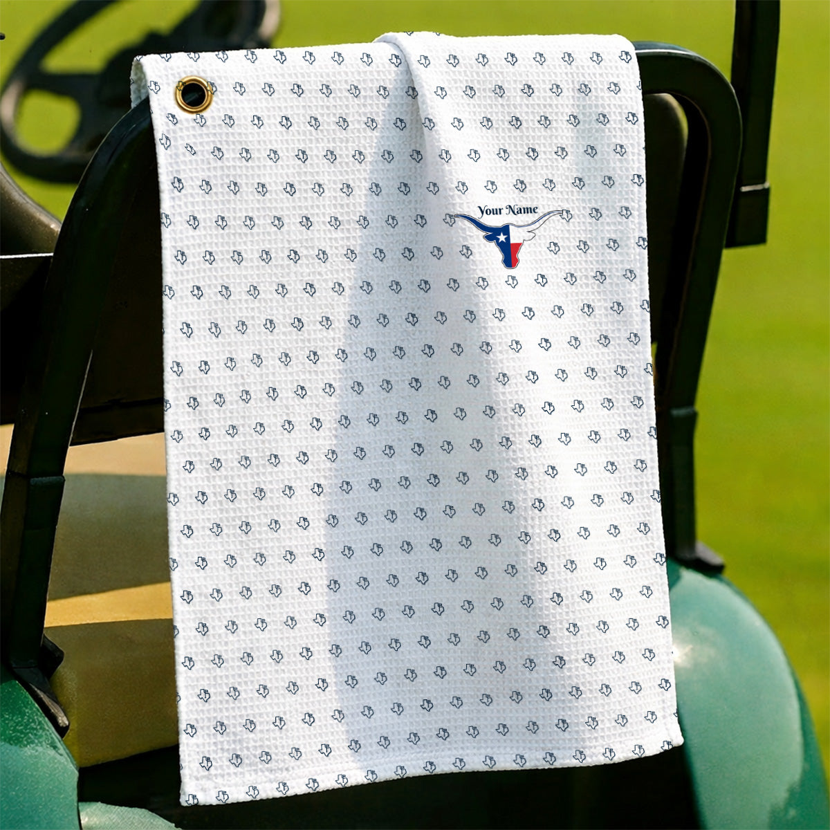 Personalized Texas Longhorn Golf Towels, Texas Pattern Golf Towel, Unique Texas Golf Gift For Golfer