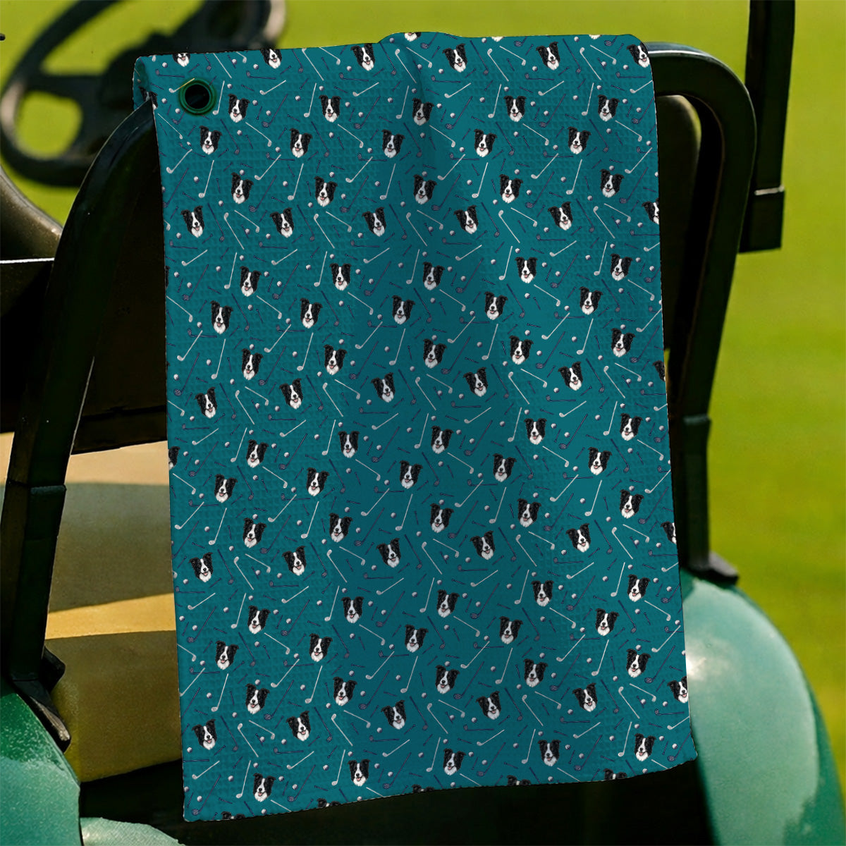 Funny Border Collie Golf Towels, Border Collie Pattern Golf Towel for Dog Lovers, Golf Gift for Golfer