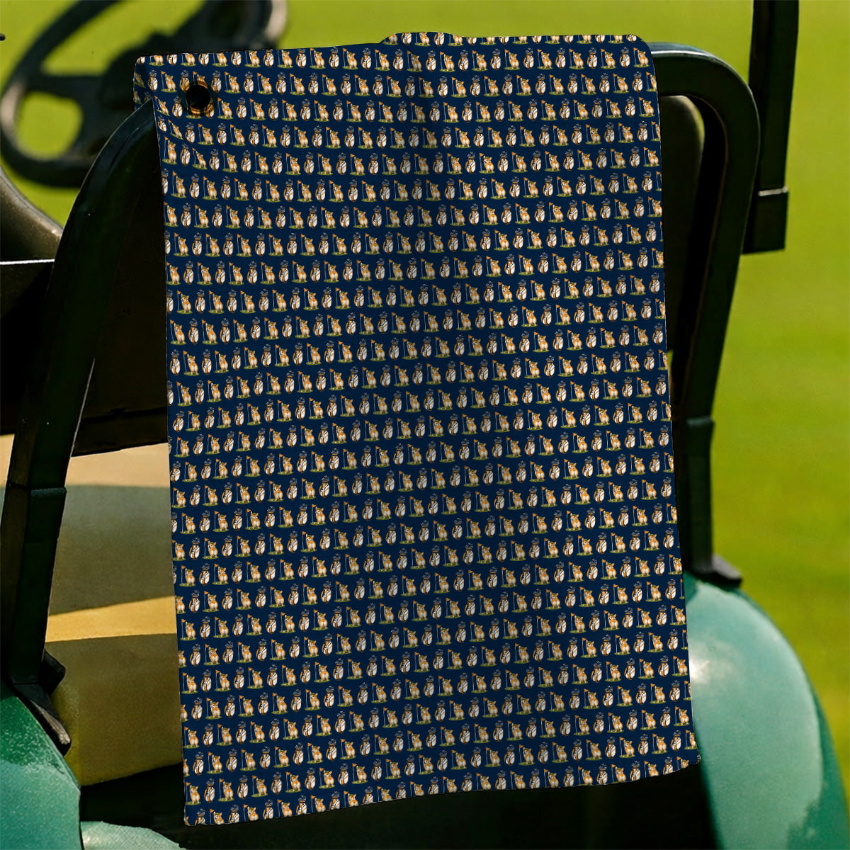 Funny Corgi Golf Towels, Corgi Pattern Golf Towel, Golf Gift For Golfer