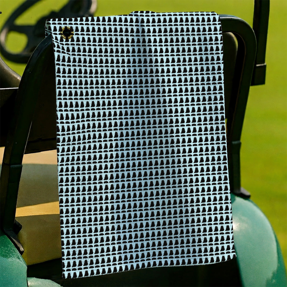 Black Persian Cat Golf Towel, Cute Black Persian Pattern Golf Towels, Golf Gift for Cat Lovers