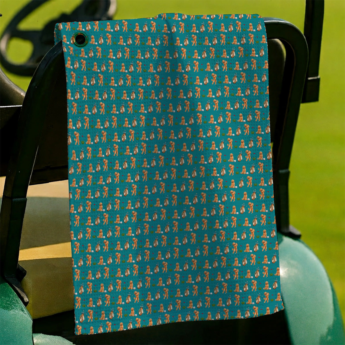 Goldendoodle Golf Towels, Dog Pattern Golf Towel, Funny Golf Gift For Golfers