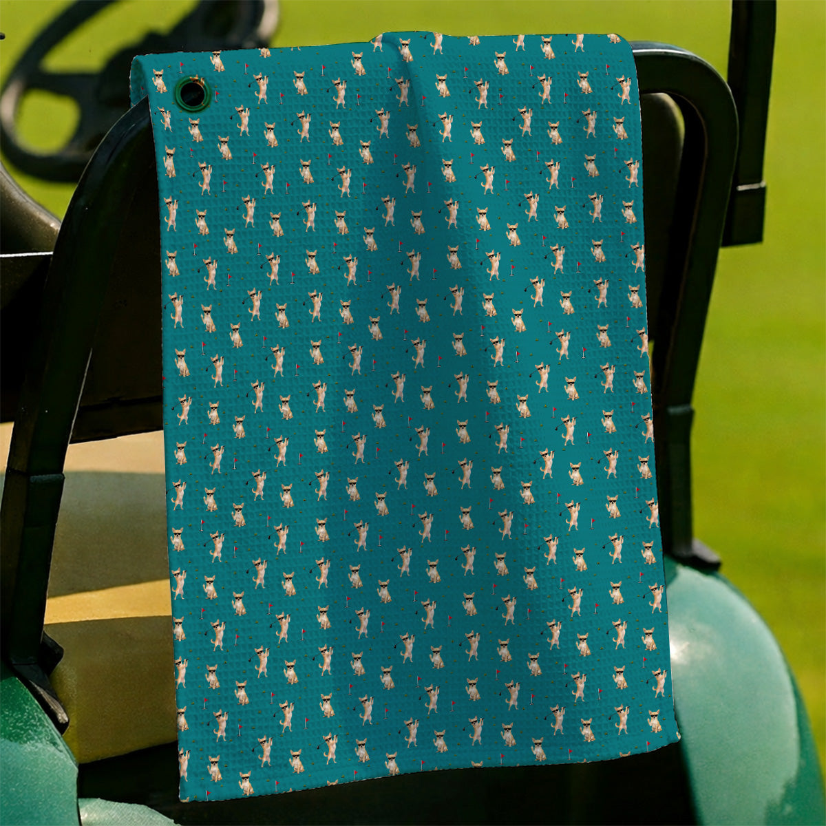 Funny Chihuahua Golf Towel, Cute Chihuahua Golf Pattern Towels for Dog Lovers, Crazy Golf Gift For Golfer