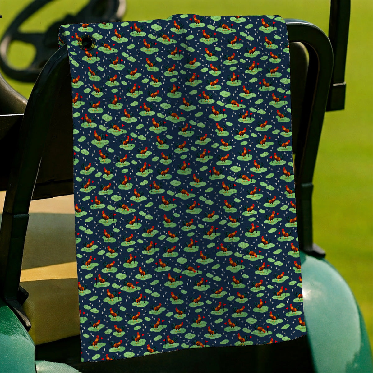 Crazy Rooster Golf Towels, Rooster Pattern Golf Towel For Chicken Lovers, Golf Gift For Golfers