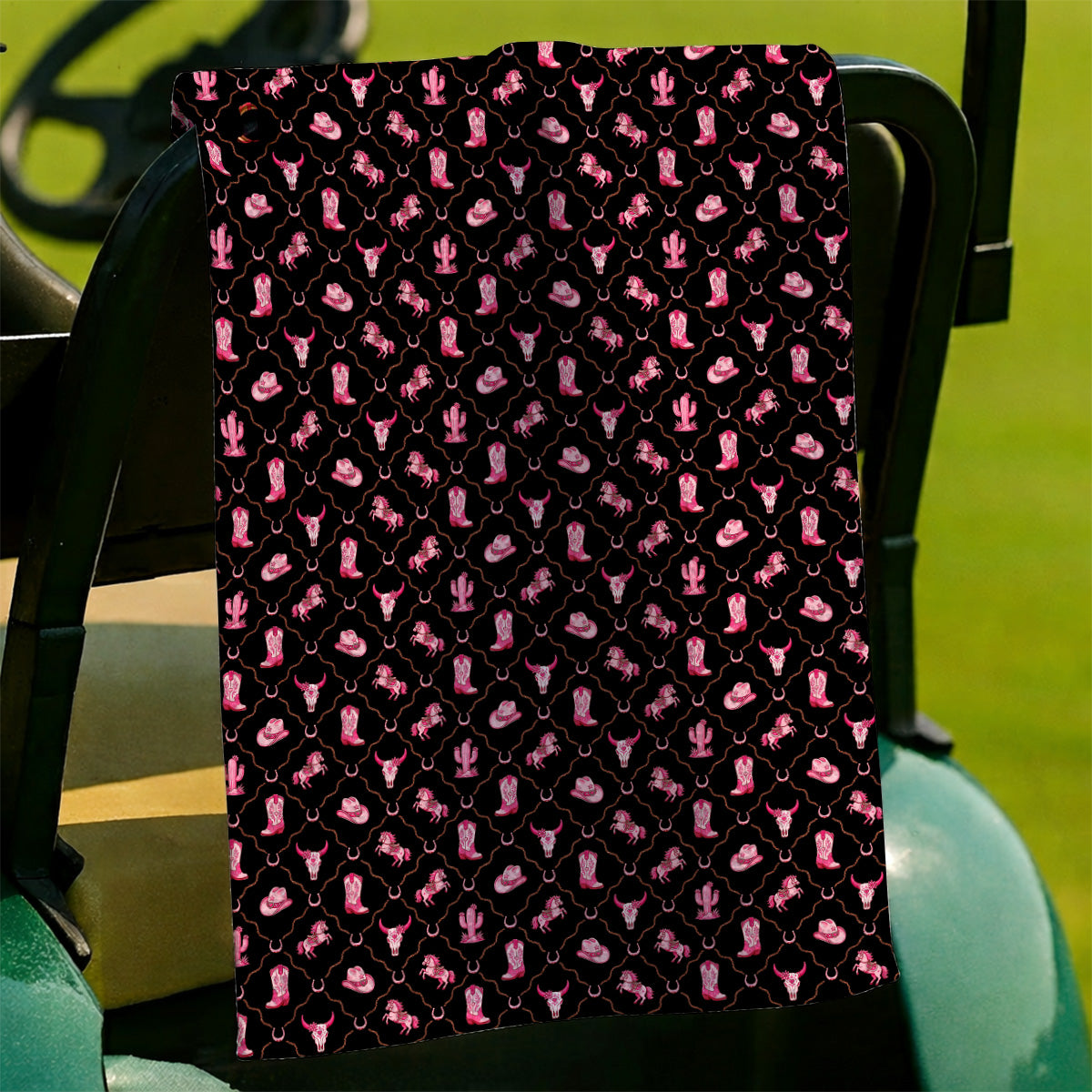 Pink Cowgirl Golf Towels, Western Rodeo Pattern Golf Towel, Funny Golf Gift For Golfers