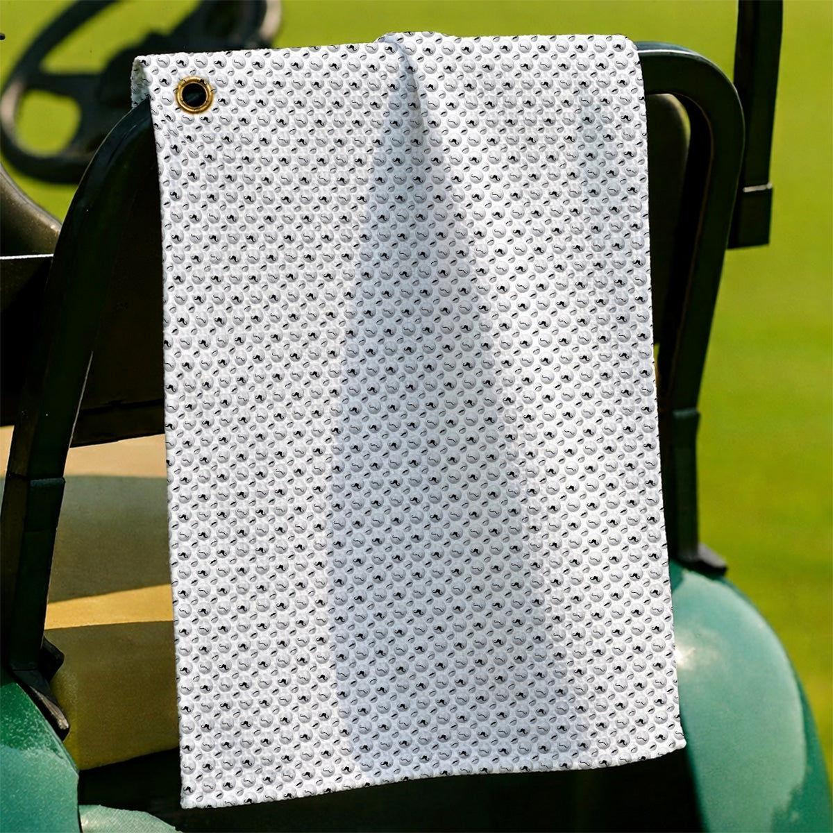 Mustache Golf Ball Towels, Funny Movember Golf Pattern Towel, Gift for Golfers