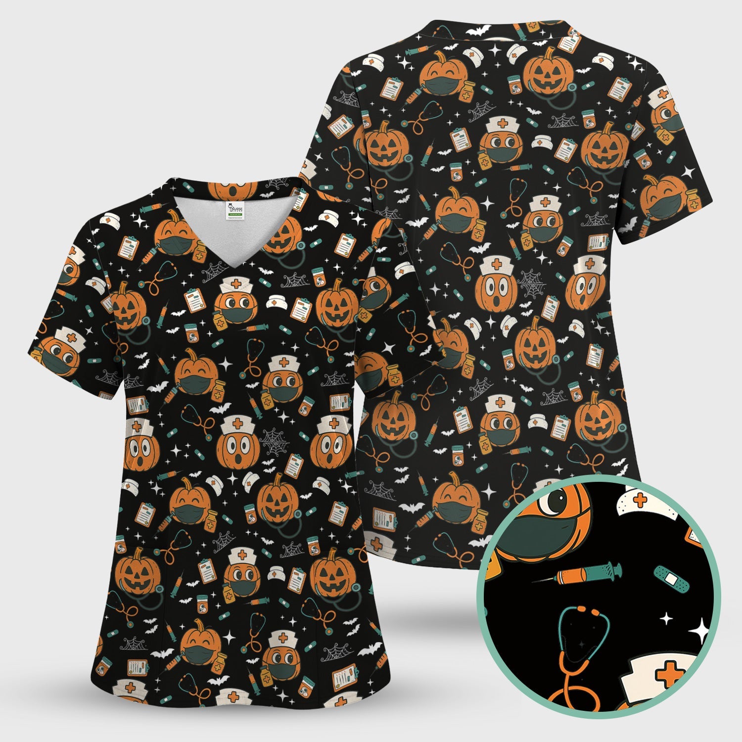 Pumpkin Halloween Nurse Shirt - Funny Holiday Tee For Women Nurses - Gift for CNA RN LPN