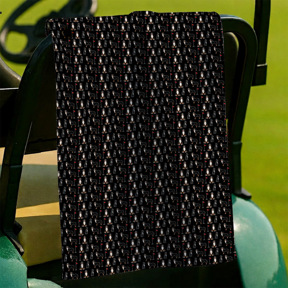 Bernese Mountain Dog Golf Pattern Towels, Funny Bernese Golf Towel, Dog Lover Golf Gift