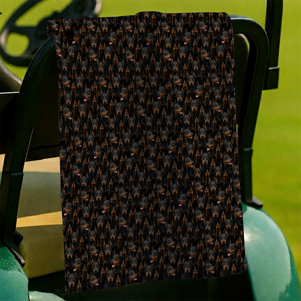 Doberman Golf Towel, Funny Doberman Pattern Golf Towels, Golf Gift For Golfer