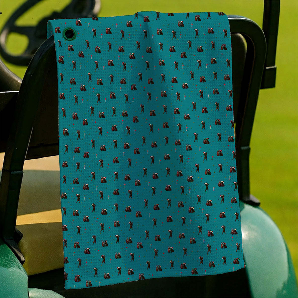 Christmas French BullDog Golfer Towel, Xmas French BullDog Golf Pattern Towels, Holiday Golf Gift for Golfers