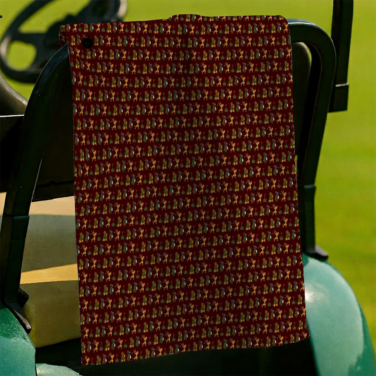 German Shepherd Christmas Golf Towels, German Shepherd Pattern Golf Towel, Xmas Golf Gift For Golfer