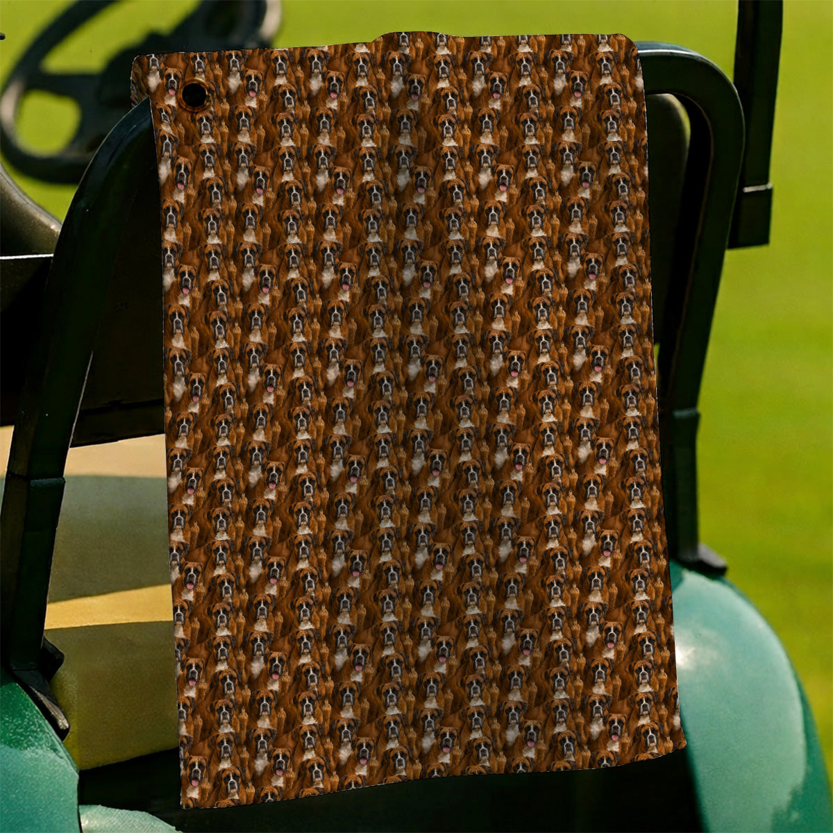Crazy Boxer Middle Finger Golf Towels, Boxer Pattern Golf Towel for Golfer, Golf Gift for Dog Lovers