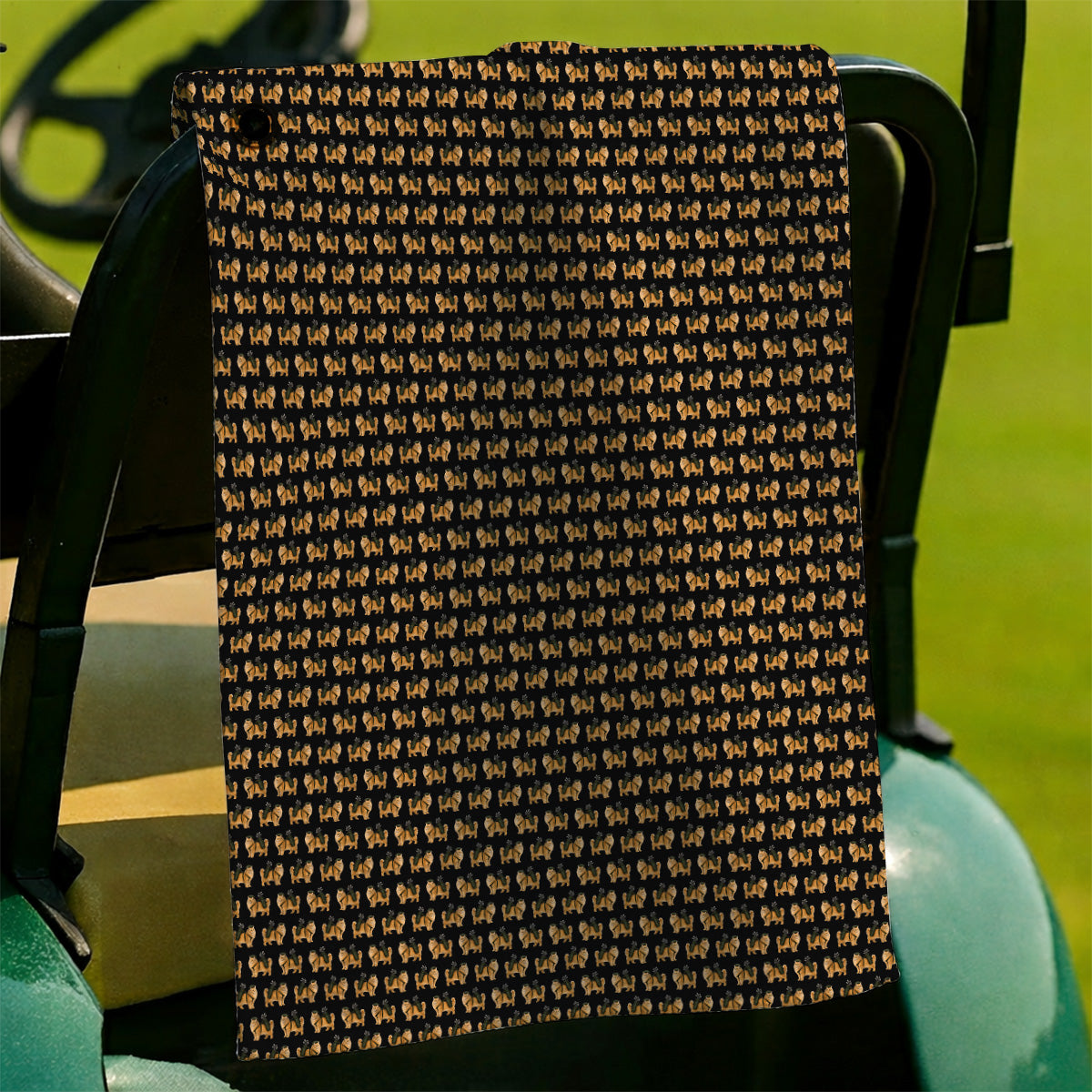 Ginger Long Hair Cat Golf Towel, Cute Orange Cat Pattern Golf Towels for Cat Lovers, Golf Gift for Long Haired Cat Owners