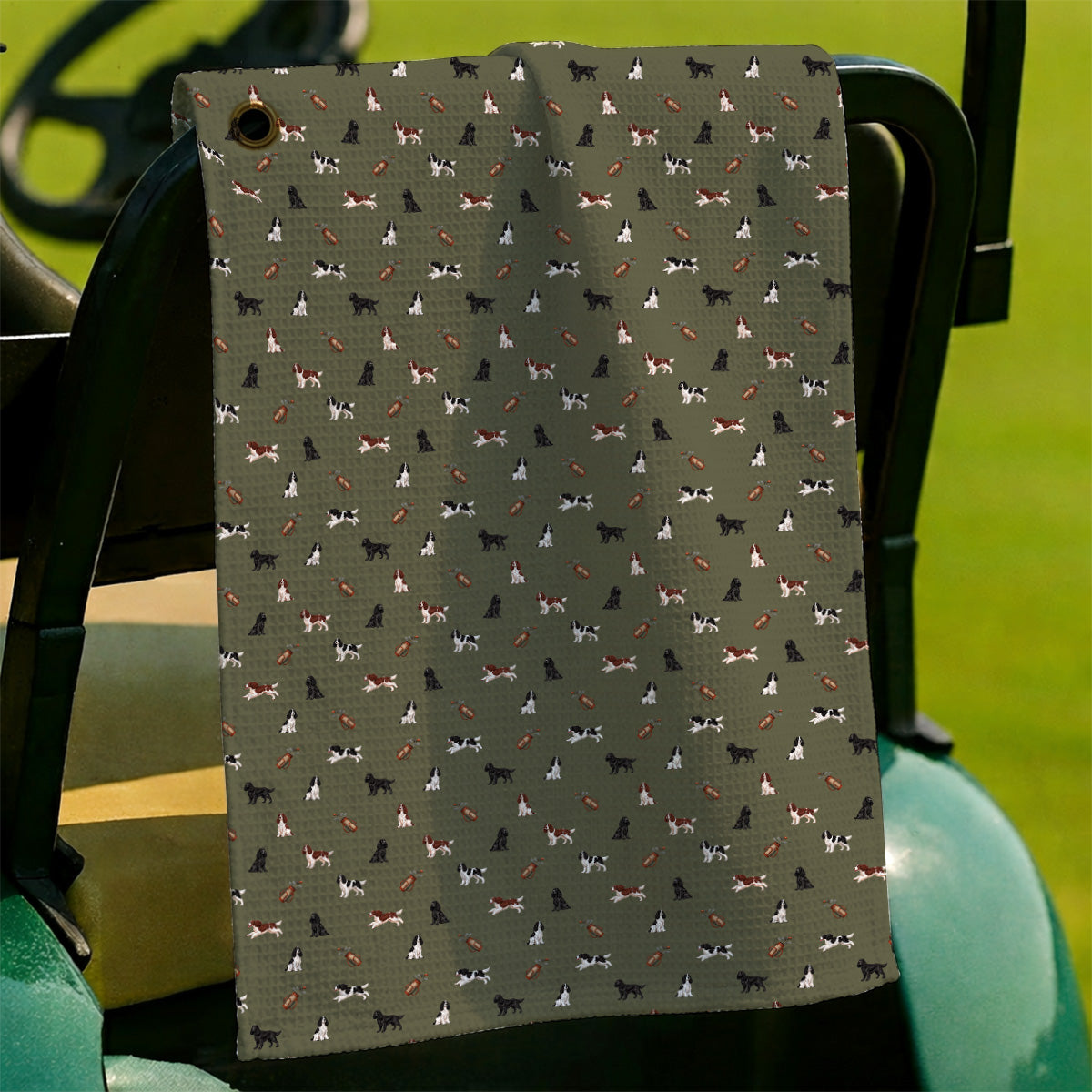 English Springer Spaniel Golf Towels, Funny Dog Pattern Golf Towel, Golf Gift For Golfers