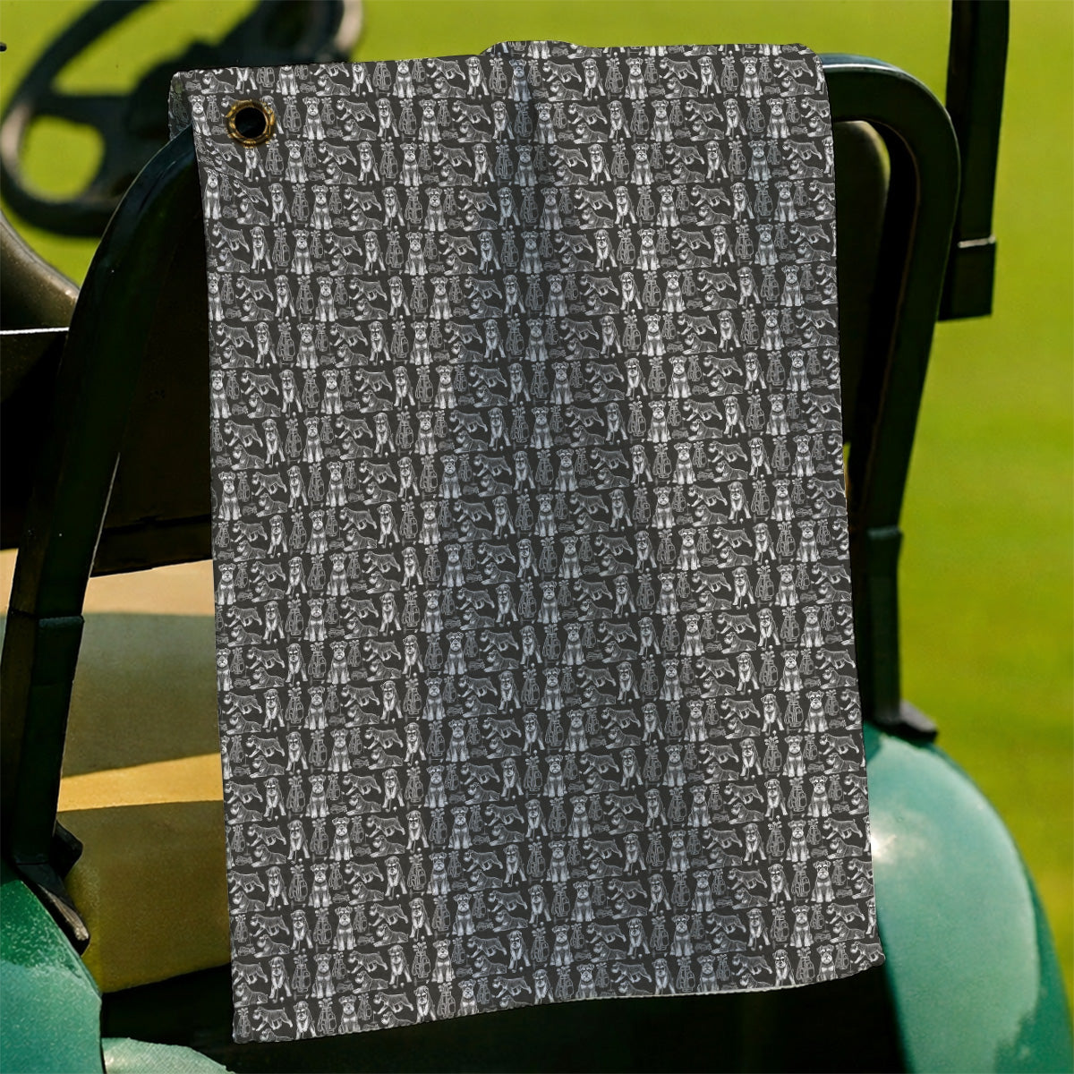 Miniature Schnauzer Golf Towels, Retro Schnauzer Golf Towel, Crazy Golf Gift For Golfer