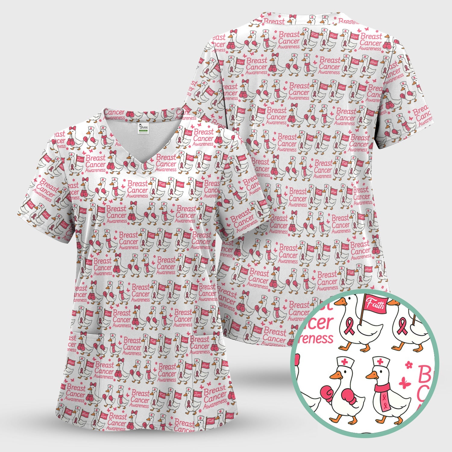 Pink Ribbon Breast Cancer Awareness Shirt - Funny Graphic Tee For Nurse - CNA RN LPN Gift