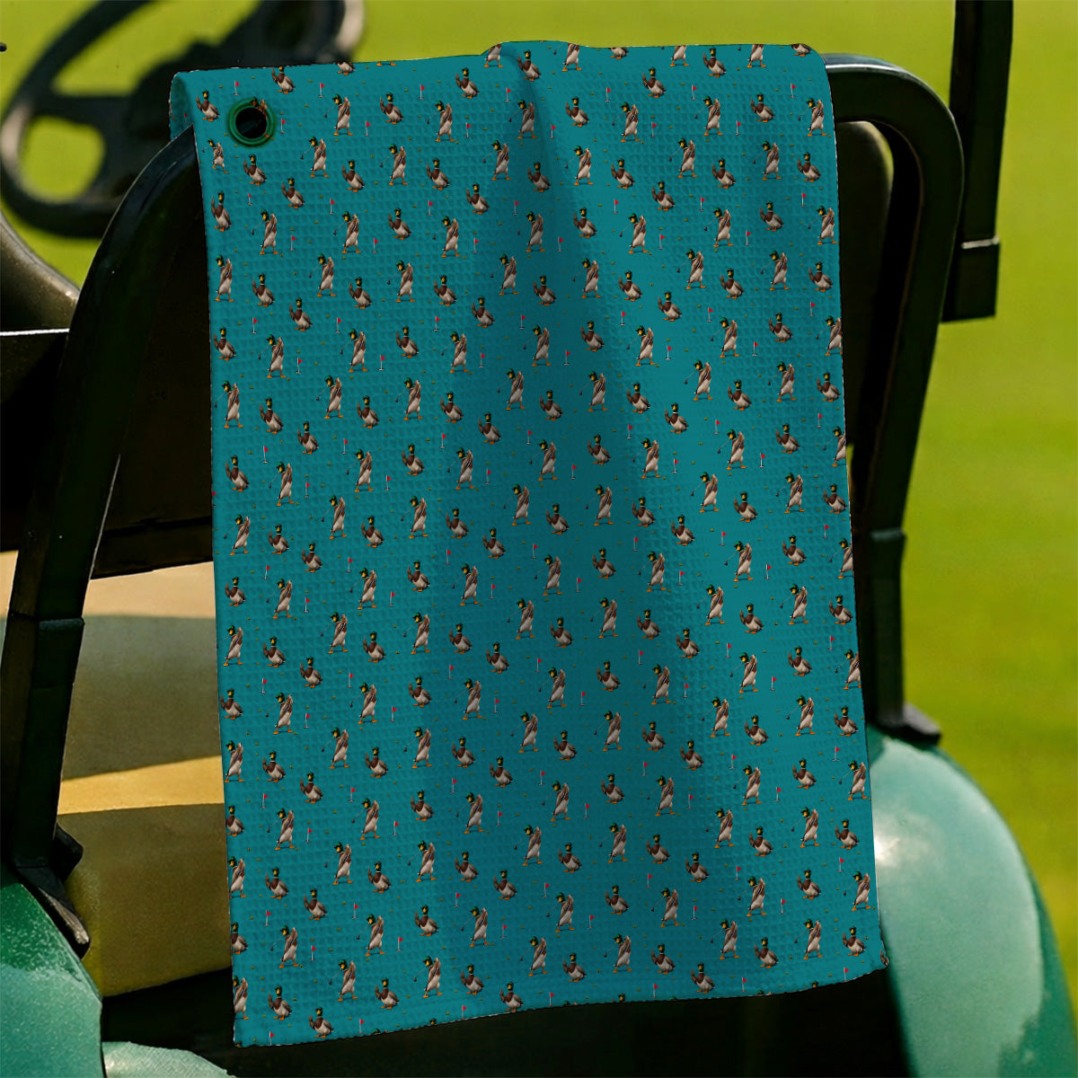 Funny Mallard Duck Golf Towel, Waterfowl Golf Pattern Towels, Gift For Duck Hunting & Golf Lovers