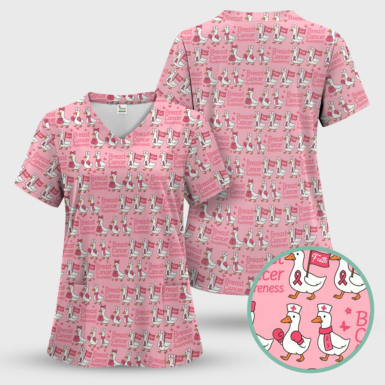 Pink Ribbon Breast Cancer Awareness Shirt - Funny Graphic Tee For Nurse - CNA RN LPN Gift