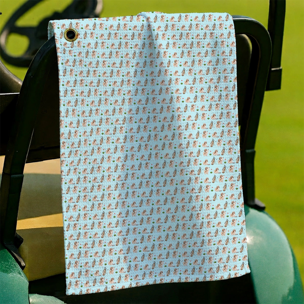 Havanese Golf Towels, Funny Havanese Pattern Golf Towel, Golf Gift For Dog Lovers