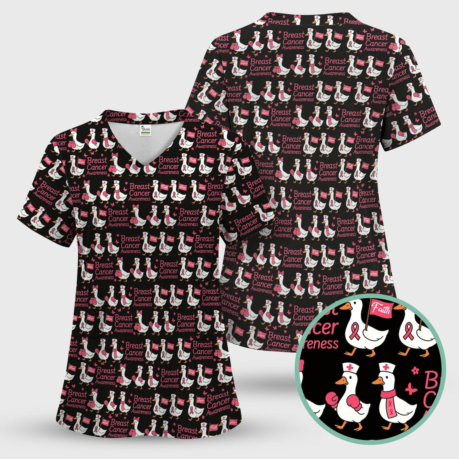 Pink Ribbon Breast Cancer Awareness Shirt - Funny Graphic Tee For Nurse - CNA RN LPN Gift