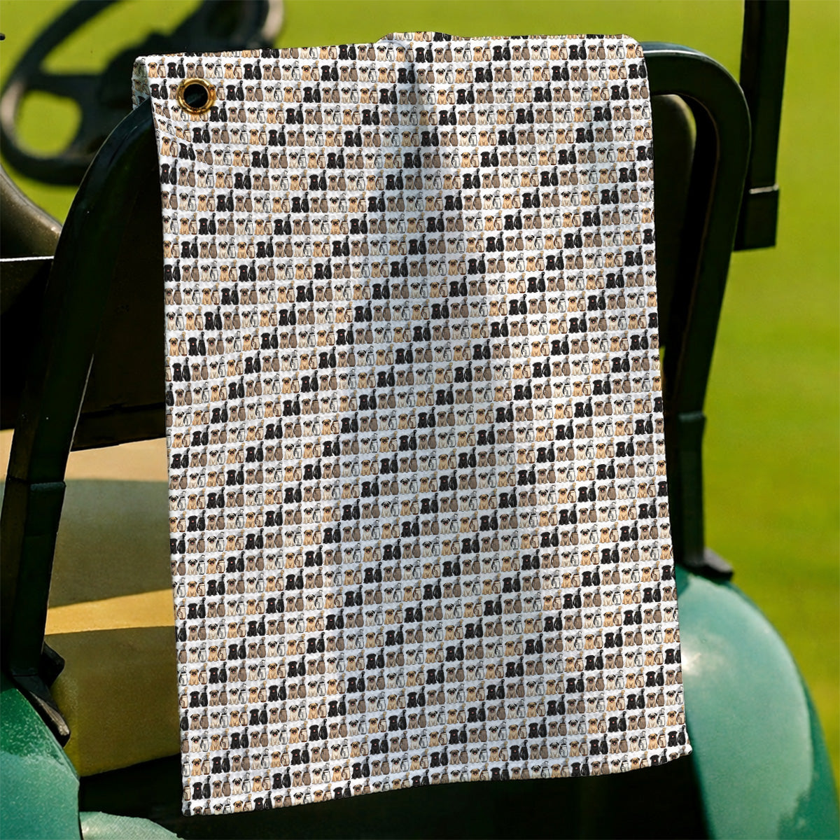 Funny Pug Golf Towels, Pug Pattern Golf Towel For Dog Lovers, Golf Gift For Golfers