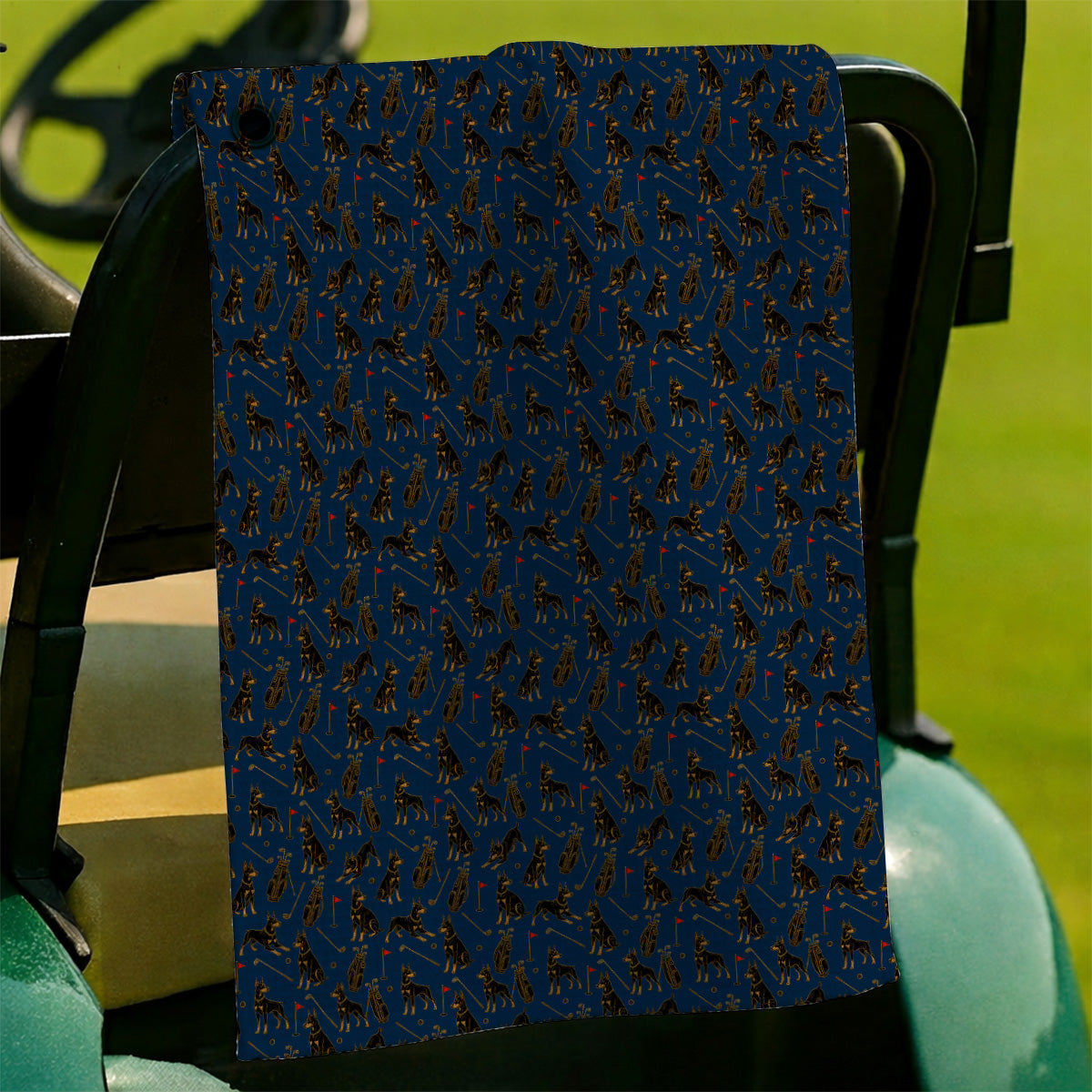 Crazy Doberman Golf Towel, Doberman Pattern Golf Towels, Golf Gift For Golfer