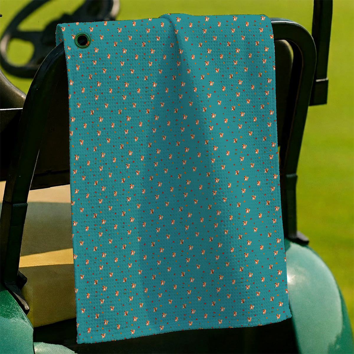 Fall Pattern Golf Towels, Autumn Squirrel Golf Towel, Crazy Golf Gift For Golfer