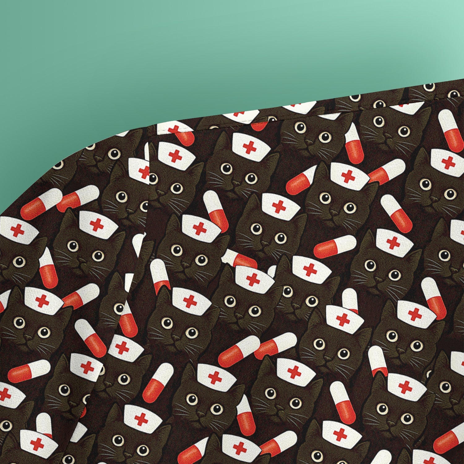 Personalized Nurse Shirt for Women - Cute Cat Pattern with Pills Design - Gift for RN LPN CNA