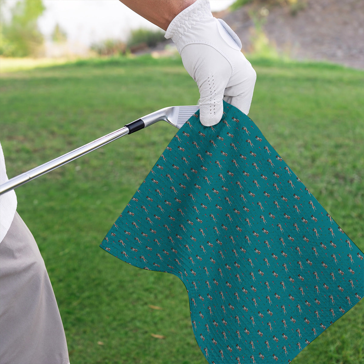 Crazy Pointer Pattern Golf Towel, German Shorthaired Pointer Golf Towels, Golf Gift For Golfer