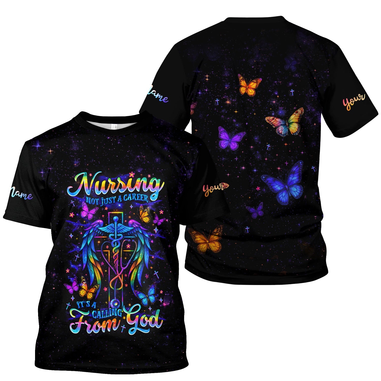 Personalized Christian Nurse Shirt - Nursing Is A Calling From God Design - Gift for Women RN LPN & Healthcare Workers