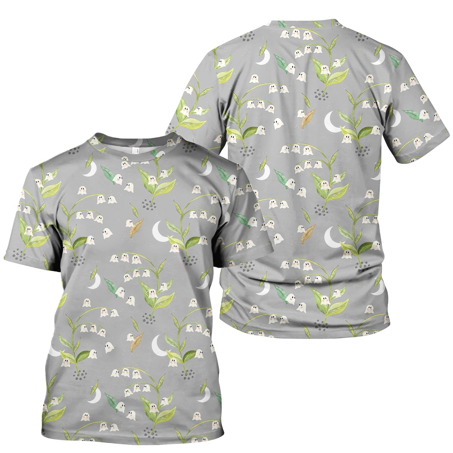 Funny Floral Ghost Nurse Shirt - Lily of the Valley Graphic Tee - RN LPN CNA Healthcare Workers Gift