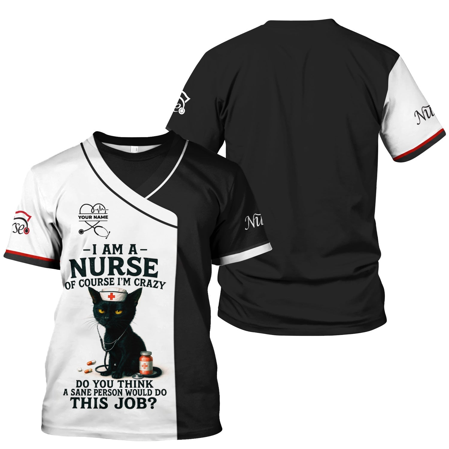 Personalized Funny Nurse T-Shirt - Gift Ideas for Nurses - Women's CNA Shirts With Custom Name