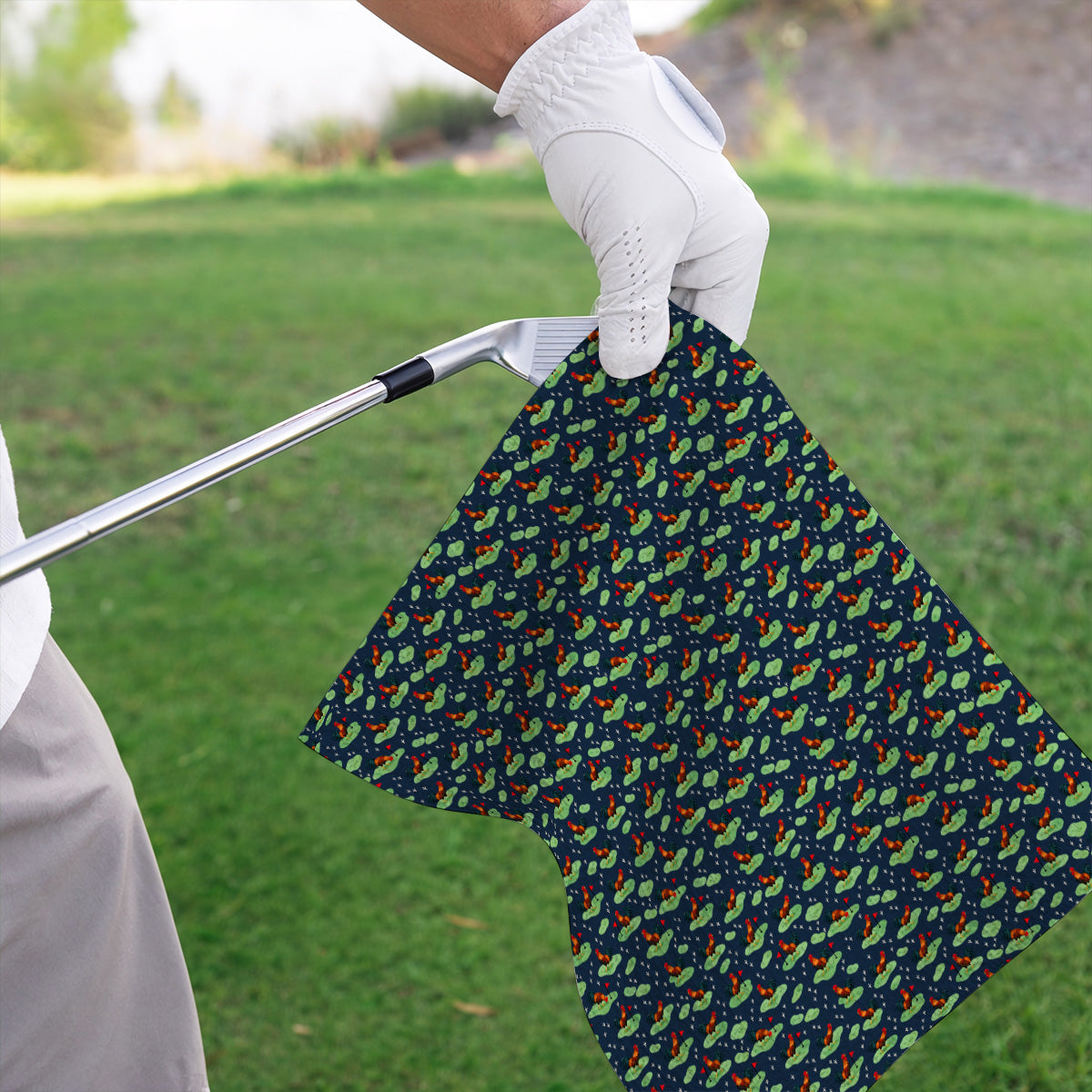 Crazy Rooster Golf Towels, Rooster Pattern Golf Towel For Chicken Lovers, Golf Gift For Golfers