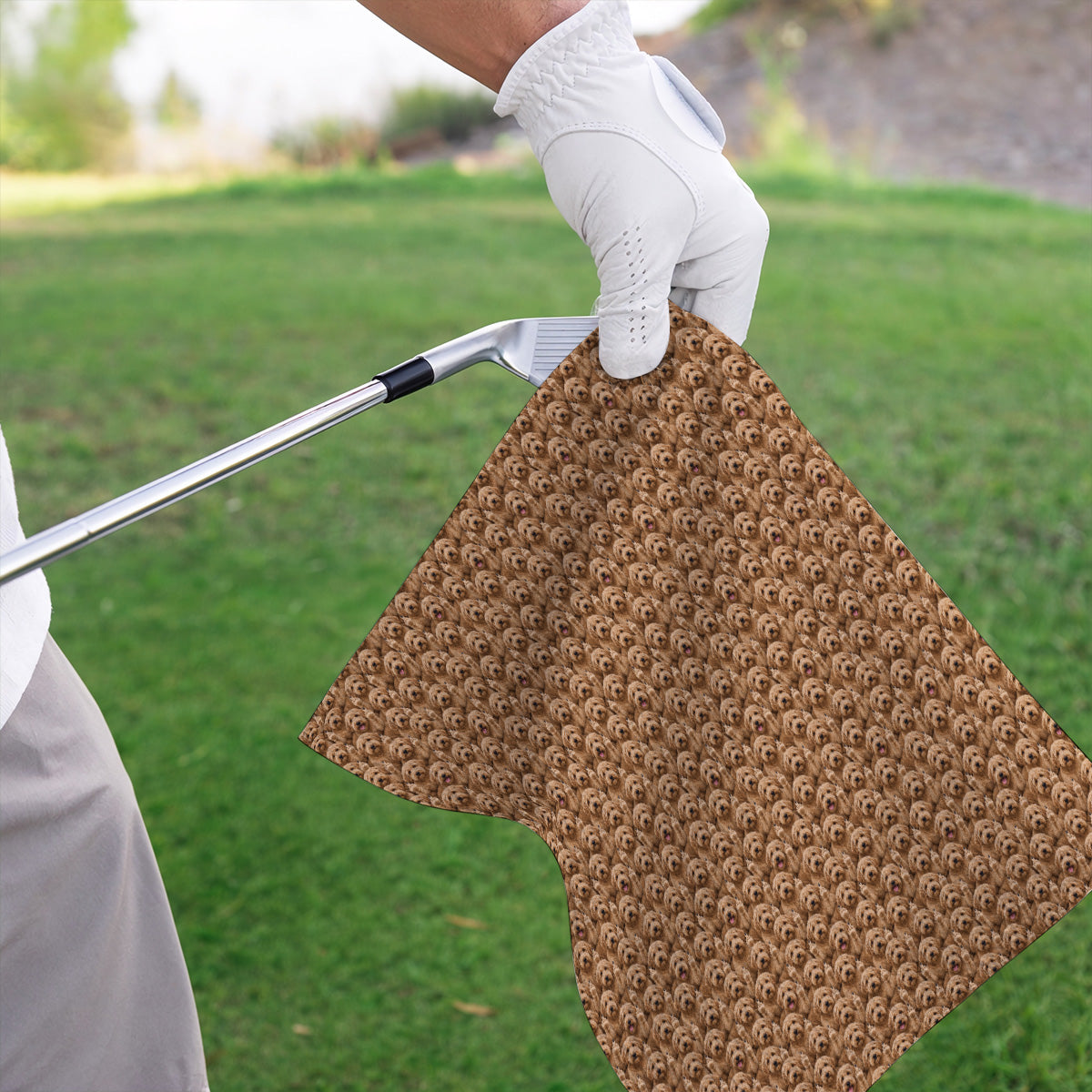 Goldendoodle Golf Towels, Funny Dog Pattern Golf Towel, Golf Gift For Golfers