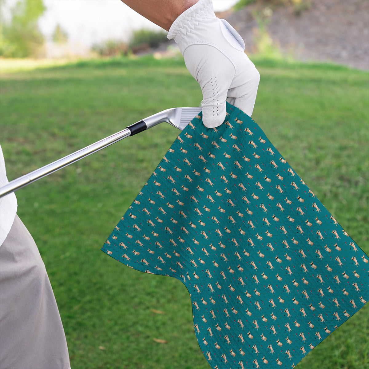 Funny Chihuahua Golf Towel, Cute Chihuahua Golf Pattern Towels for Dog Lovers, Crazy Golf Gift For Golfer