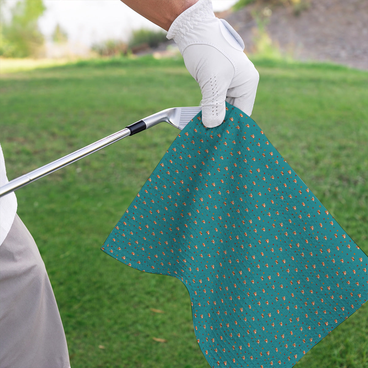 Fall Pattern Golf Towels, Autumn Squirrel Golf Towel, Crazy Golf Gift For Golfer