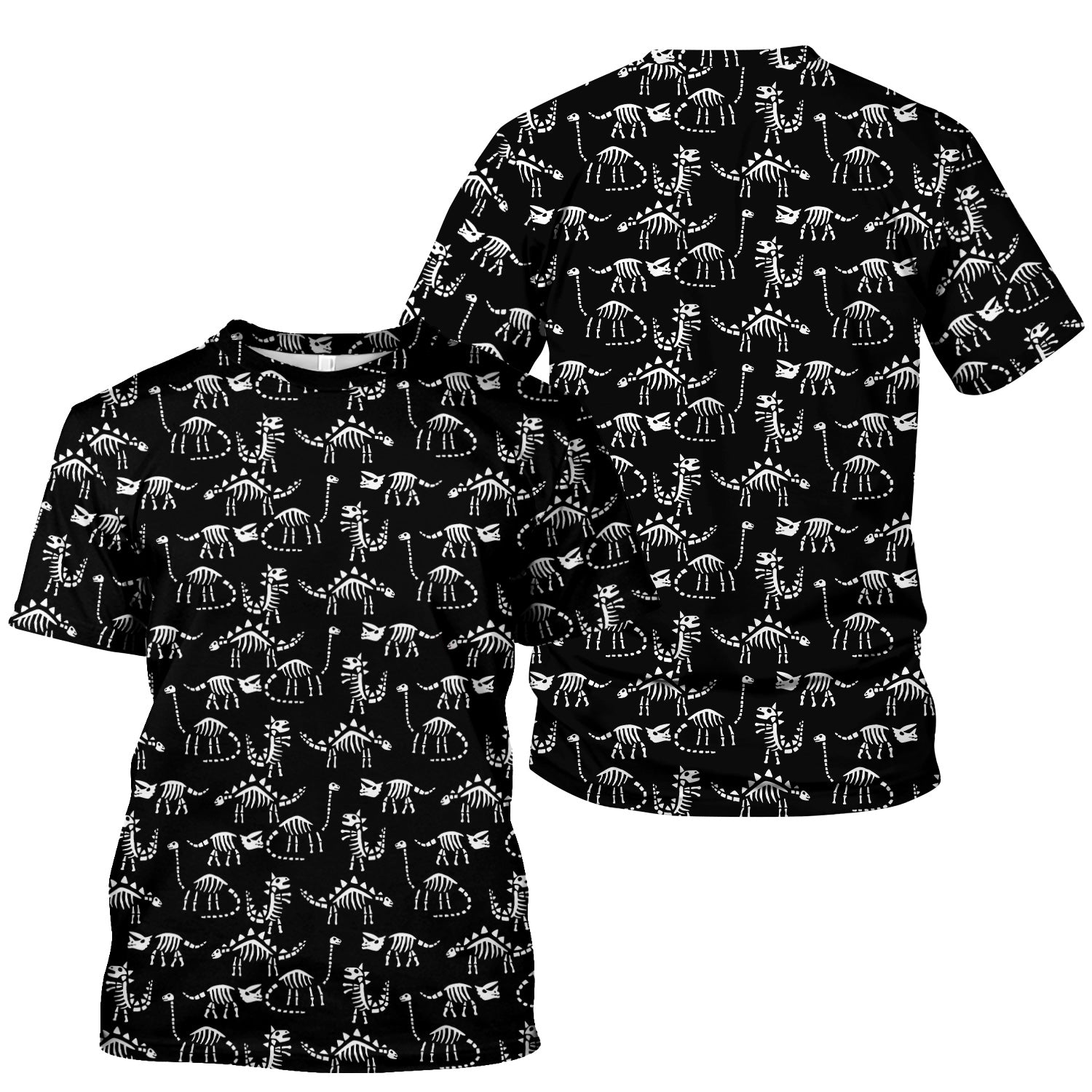 Cute Dinosaur Fossil Shirt for Nurses - T-Rex & Stegosaurus Skeleton Pattern - RN LPN CNA Healthcare Workers Gift