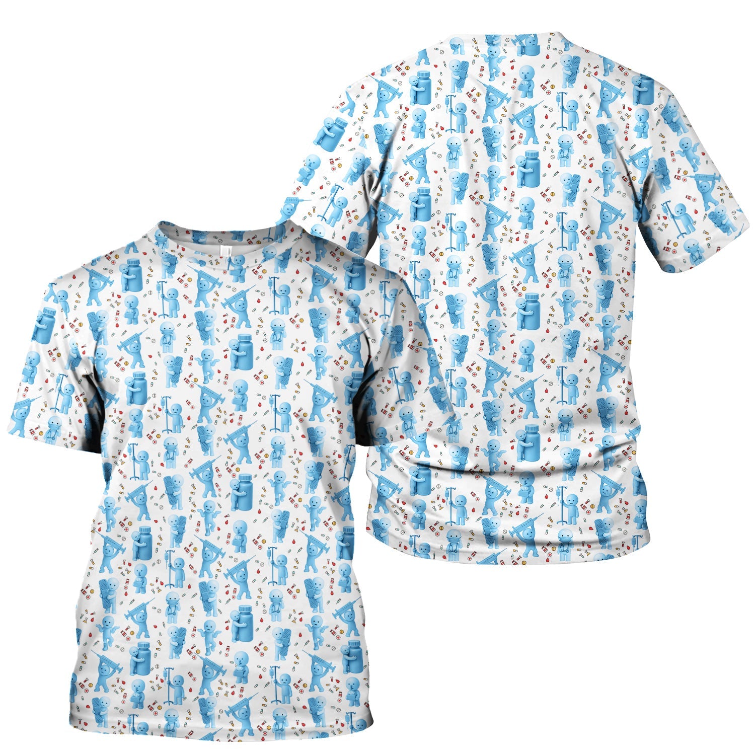 Cute Smiski Medical Shirt - Funny Smiski with Syringe Graphic Tee - Gift for Women RN LPN CNA