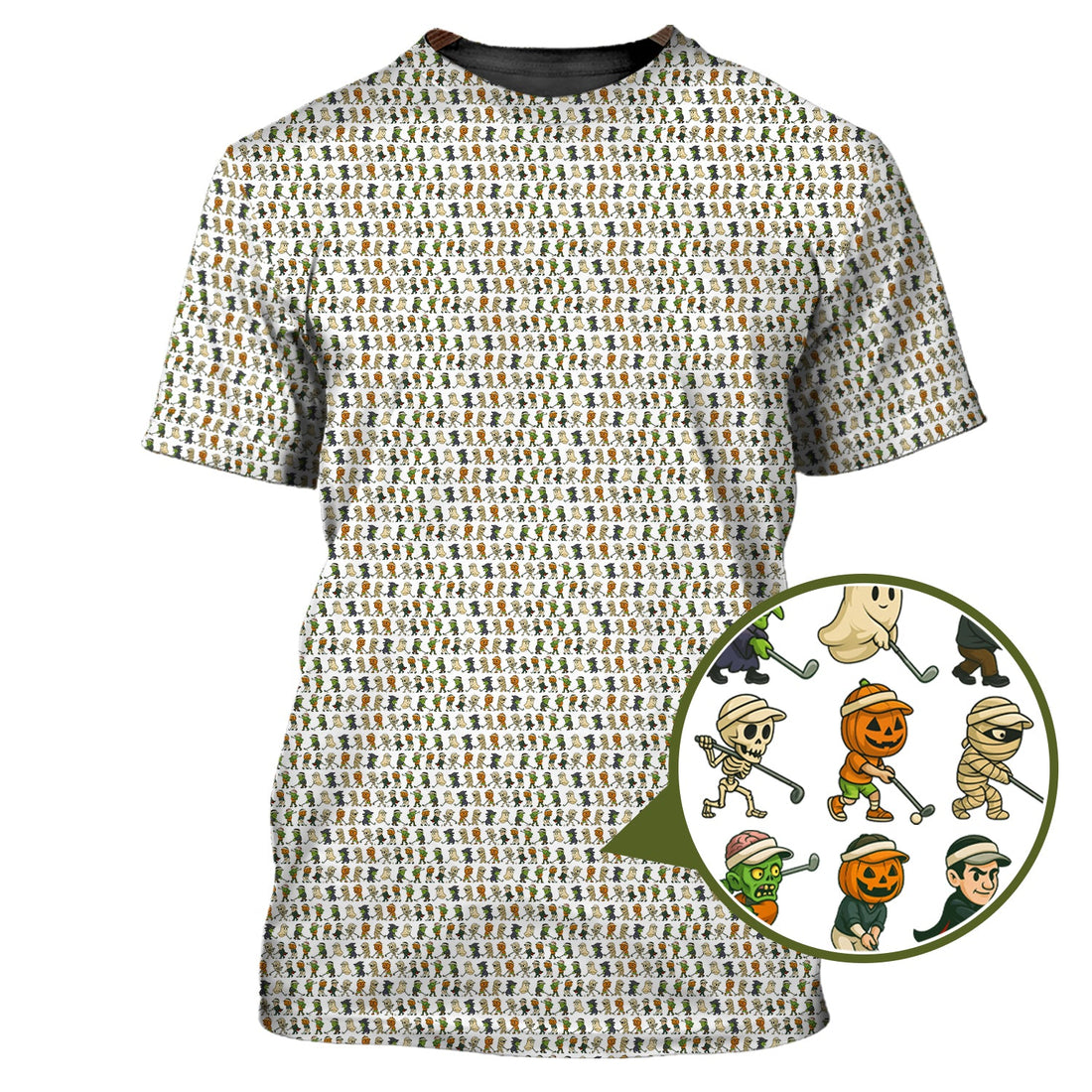 Crazy Pattern Golf Shirt, Halloween Golf Shirt For Men, Funny Golf Shirt, Golf Gift For Golfer