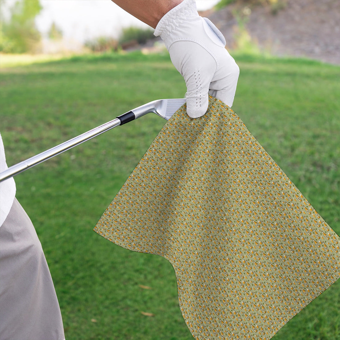 Beer Pattern Golf Towel, Funny Beer Golf Towels, Golf Gift For Beer Lovers